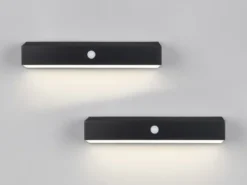 2er SET Solar Wandleuchten auch per USB aufladbar mit Bewegungsmelder, B: 30cm