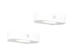 2er SET Solar Wandleuchten auch per USB aufladbar mit Bewegungsmelder, B: 21cm