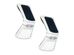 2er SET Solar Wandleuchten mit Bewegungsmelder & dezentem Dauerlicht