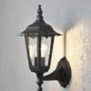 2-er Set stehende Wandleuchten FIRENZE, E27, Aluminium schwarz, Höhe 36 cm