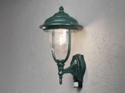 2er-Set stehende Wandleuchten PARMA mit Bewegungsmelder, grün, E27, IP44