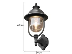 2er-Set stehende Wandleuchten PARMA, Edelstahl Lampendach, E27, IP43
