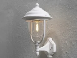 2er-Set stehende Wandleuchten PARMA, Aluminium weiß, E27, IP43