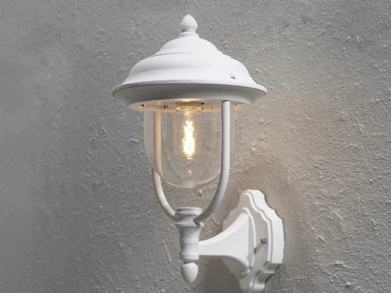 2er-Set stehende Wandleuchten PARMA, Aluminium weiß, E27, IP43