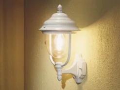 2er-Set stehende Wandleuchten PARMA, Aluminium weiß, E27, IP43