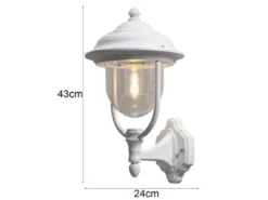 2er-Set stehende Wandleuchten PARMA, Aluminium weiß, E27, IP43