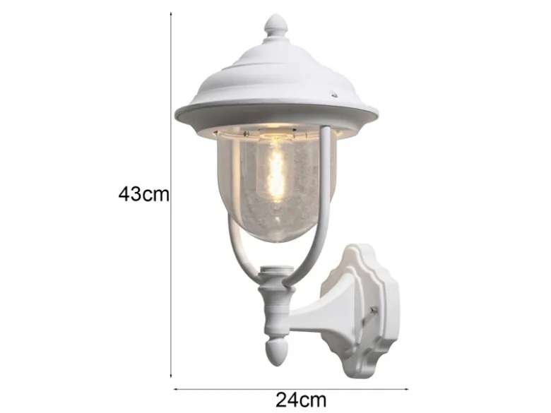 2er-Set stehende Wandleuchten PARMA, Aluminium weiß, E27, IP43