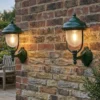 2er-Set stehende Wandleuchte PARMA, Aluminium grün, E27, IP43