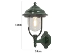 2er-Set stehende Wandleuchte PARMA, Aluminium grün, E27, IP43