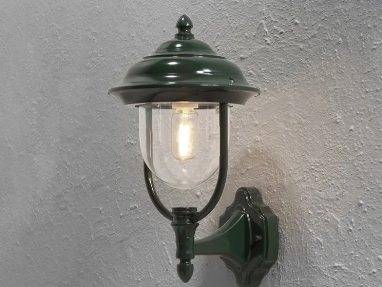 2er-Set stehende Wandleuchte PARMA, Aluminium grün, E27, IP43