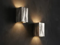 2er SET stilvolle LED Wandleuchten Up Down, Silber Antik, Breite 10cm