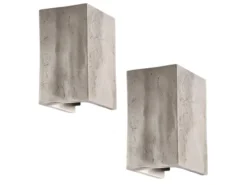 2er SET stilvolle LED Wandleuchten Up Down, Silber Antik, Breite 10cm