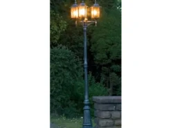 2er Set Straßenlaterne Kandelaber MILANO 230cm, Alu schwarz-silber, Bleikristall