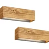 2er SET Up and Down LED Innen Wandlampen aus Echtholz, Breite 37cm