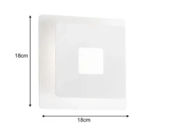 2er SET verstellbare LED Wandlampen Weiß eckig, Höhe 18cm