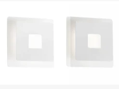 2er SET verstellbare LED Wandlampen Weiß eckig, Höhe 18cm