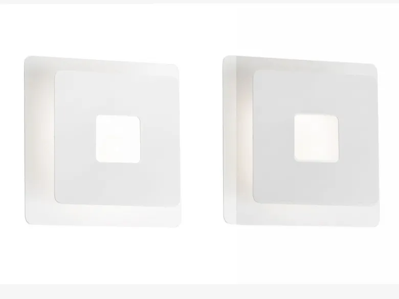 2er SET verstellbare LED Wandlampen Weiß eckig, Höhe 18cm