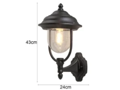 2er SET Wandlaterne ALU Schwarz für Hauswand E27, IP43