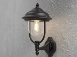 2er SET Wandlaterne ALU Schwarz für Hauswand E27, IP43