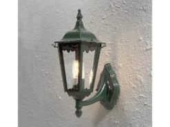 2er-Set Wandleuchte FIRENZE, vierstrebig, E27, Aluminium grün