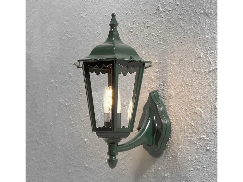 2er-Set Wandleuchte FIRENZE, vierstrebig, E27, Aluminium grün