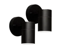 2er-Set Wandleuchte MODENA Down-Light schwarz, GU10, Höhe 9 cm, IP44