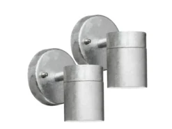 2er-Set Wandleuchte MODENA Down-Light galv. Stahl, GU10, Höhe 9 cm, IP44