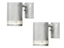 2er-Set Wandleuchte MODENA galvanisierter Stahl, GU10, Höhe 13cm, IP44