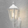 2er-Set Wandleuchten FIRENZE mit Bewegungsmelder E27, Aluminium weiß, Höhe 48 cm