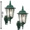 2er-Set Wandleuchten FIRENZE mit Bewegungsmelder E27, Aluminium grün, Höhe 48 cm