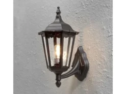 2er-Set Wandleuchten FIRENZE, sechsstrebig, E27, Aluminium schwarz
