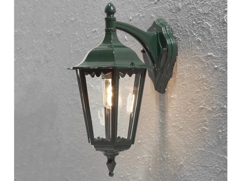 2er-Set Wandleuchten FIRENZE, vierstrebig, E27, Aluminium grün