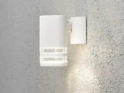 2er-Set Wandleuchten MODENA Aluminium weiß, Downlight, GU10, Höhe 15,5 cm, IP44