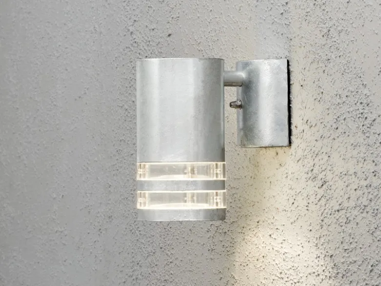 2er-Set Wandleuchten MODENA galv. Stahl, Downlight, GU10, Höhe 15,5 cm, IP44