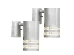 2er-Set Wandleuchten MODENA galv. Stahl, Downlight, GU10, Höhe 15,5 cm, IP44
