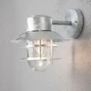 2er-Set Wandleuchten MODENA galvanisierter Stahl, E27-Sockel, Höhe 24 cm, IP44