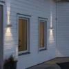 2er-Set Wandleuchten SQUARE grau, Up-/Down-Light, GU9, Höhe 9 cm, IP44