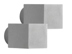 2er-Set Wandleuchten SQUARE grau, Up-/Down-Light, GU9, Höhe 9 cm, IP44