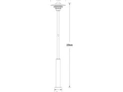 2er Set Wegeleuchten Gartenlaterne MODENA galv. Stahl, E27, Höhe 225 cm, IP44