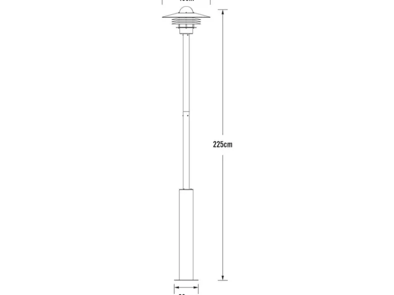 2er Set Wegeleuchten Gartenlaterne MODENA galv. Stahl, E27, Höhe 225 cm, IP44