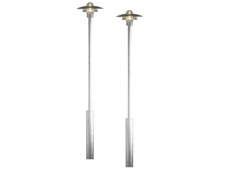 2er Set Wegeleuchten Gartenlaterne MODENA galv. Stahl, E27, Höhe 225 cm, IP44
