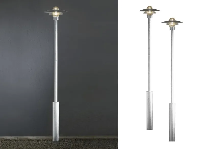 2er Set Wegeleuchten Gartenlaterne MODENA galv. Stahl, E27, Höhe 225 cm, IP44