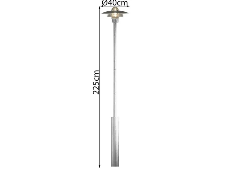 2er Set Wegeleuchten Gartenlaterne MODENA galv. Stahl, E27, Höhe 225 cm, IP44