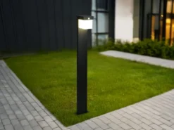 2er SET Wegeleuchten mit Solar und Strom, Hybrid mit Bewegungsmelder H: 100cm