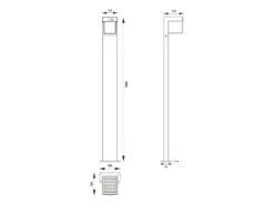 2er SET Wegeleuchten mit Solar und Strom, Hybrid mit Bewegungsmelder H: 100cm