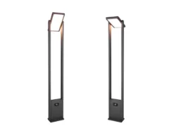 2er SET Wegeleuchten mit Solar und Strom, Hybrid mit Bewegungsmelder, Höhe 101cm