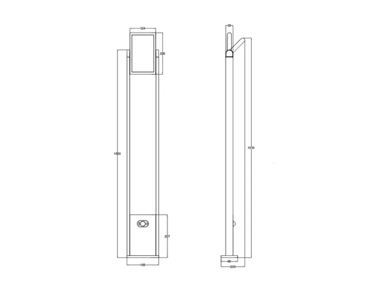 2er SET Wegeleuchten mit Solar und Strom, Hybrid mit Bewegungsmelder, Höhe 101cm