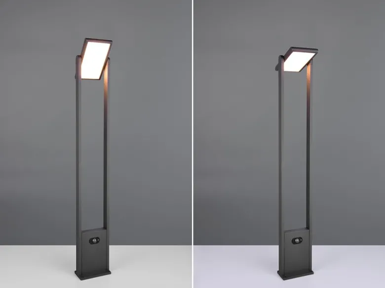 2er SET Wegeleuchten mit Solar und Strom, Hybrid mit Bewegungsmelder, Höhe 101cm