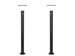 2er SET Wegeleuchten mit Solar und Strom, Hybrid mit Bewegungsmelder, Höhe 100cm