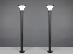 2er SET Wegeleuchten mit Solar und Strom, Hybrid mit Bewegungsmelder, Höhe 100cm